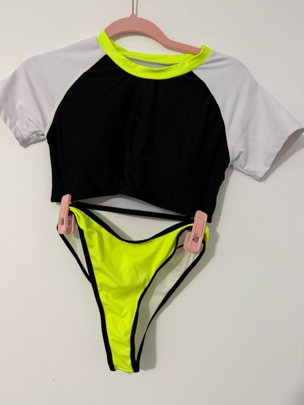 Neon Yellow & Black Women's Two-Piece Bikini Set